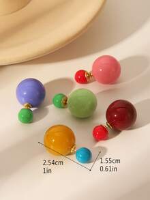 1 par de pendientes tipo botón de acrílico de estilo dulce y versátil, adecuados para uso diario de la mujer, Año Nuevo, Navidad, Día de San Valentín, Pascua y ocasiones especiales