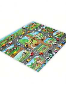 1张热门游戏场景地图 - 快乐农场交通停车场景地图，游戏垫，防水垫，城市主题，城市交通地图游戏垫，多主题交通路线地图（本产品为地图，非地毯。材质为无纺布，非涤纶。） - 彩色 - 查看 4