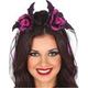 Fiestas Guirca Serre-tête de fête avec fleurs noires et lilas, Accessoire pour costumes et fêtes à thème, Voile en tulle à la mode, Parfait pour Halloween, cosplay et événements spéciaux - Multicolore - Voir 2