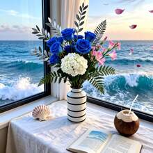 1 vaso de cerâmica pintado à mão, adequado para decoração de mesa e arranjos florais para festas