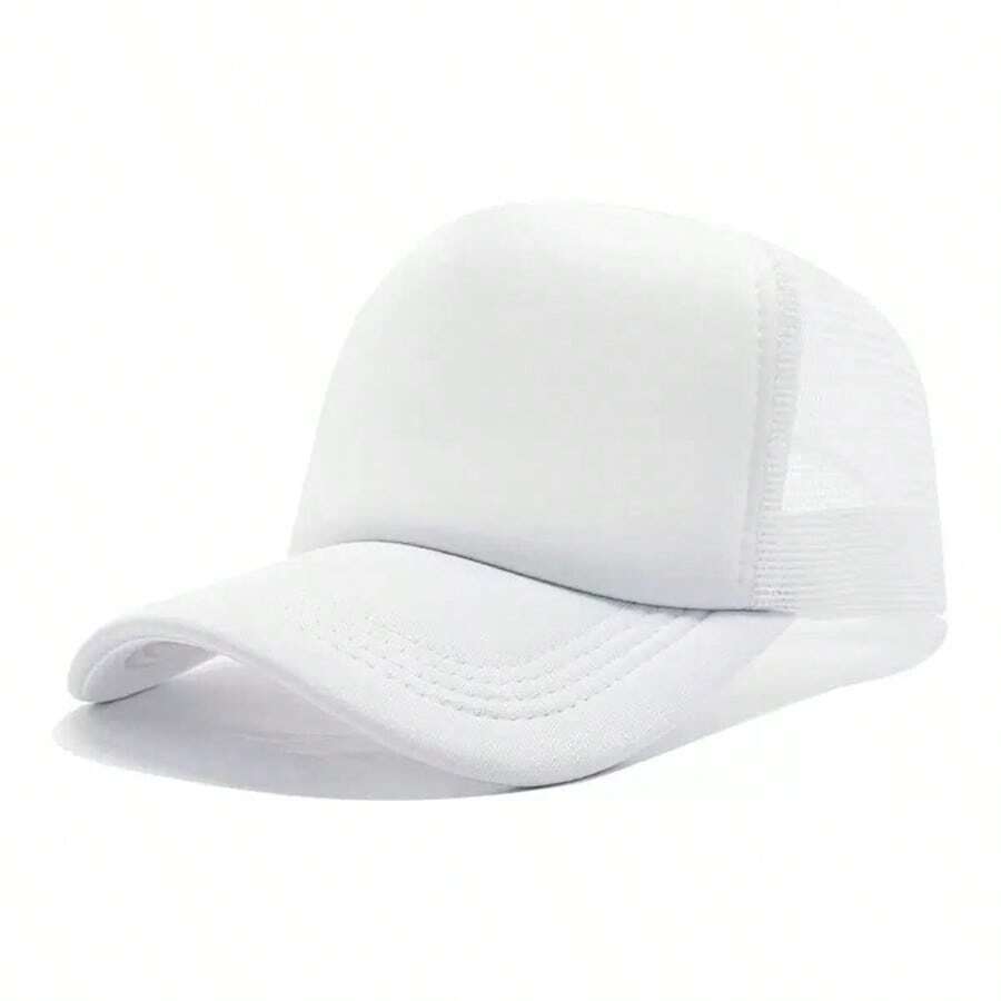 gorra malla con esponja gorra deportiva malla transpirable esponja interna comodidad ajuste moderno visera curva moda juvenil urbana accesorios eventos uso diario adultos niños jóvenes - Blanco - Ver 1