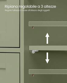 Mobile per vasca da bagno, mobile indipendente, mobile in legno con 4 cassetti e anta, ripiano regolabile, per soggiorno, cucina, corridoio, bianco LHC41W