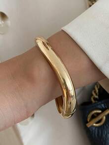 1 Stück/3 Stücke/Set Bohème geometrisches Vintage-Armband aus glattem Harz in Trommelform, luxuriös, lässig, für den Alltag, Paare, Urlaub, Party, Streetstyle, geschwungenes Metallarmband als Geschenk (Material und Farbe des Armbands können vom tatsächlichen Produkt abweichen)