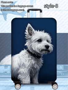 1 Pc 300g/M2 Cute Pet Travel Series Printed Pattern, Thickened Suitcase Protective Cover, Thickened Suitcase Accessories, Suitable For Business Trips, Vacations, Travel, Luggage Check-In, Back-To-School, Add Color To Your Suitcase. Suitable For 20-28 Inch Suitcases. - Multicolor - View 24