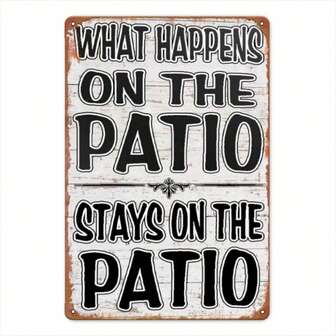 1pc Vintage Iron Wall Hanging Sign "What Happens In The Yard, Stays In The Yard" - Multipurpose Decorative Metal Sign, Suitable For Outdoor, Home Bar, Backyard - 12x8 Inches, No Electricity Required