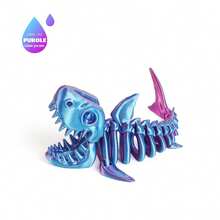 1 pieza Figura de juguete de tiburón - Articulaciones completamente móviles - Figura de animal - Decoración del hogar - Regalo de cumpleaños - Regalo de Pascua - Regalo de Navidad - Regalo perfecto - Juguete - Multicolor - Ver 9