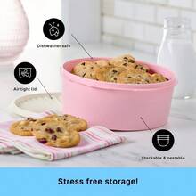 Tupperware Heritage Collection 7.6 Cup Cookie Canister Vintage Light Pink Color Dishwasher  And  Container 1.8 L - Pink - View 4