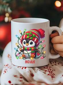 1/2/4 Pcs Customized Text Ceramic Mugs | Couple Personalized Mugs, Anniversary Gifts, Christmas Gifts, Christmas Morning Coffee Cups | Suitable For Couples, Lovers, Christmas Gift Buyers, Anniversary Celebrators, Romantic Gift Makers, Home Decor Enthusiasts, Daily Gift Givers, Customizable Text - Multicolor - View 7