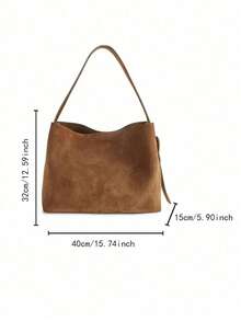 Bolso de cubo de gran capacidad retro marrón, bolso de hombro, bolso de sujeción bajo el brazo, bolso cruzado 2025 Nuevo de mujer de negocios ocio diario, bolso de estudiante de moda, adecuado para trabajo, compras y uso diario