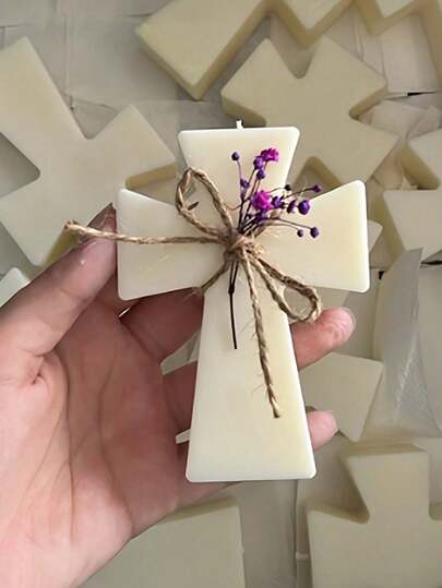 十字形硅胶模具，用于制作香薰蜡烛、石膏皂和滴蜡蜡烛。钥匙扣硅胶模具DIY树脂钥匙吊坠装饰十字吊坠滴胶模具