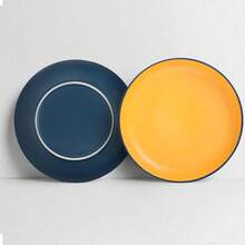 8inch Porcelain Dessert Set Microwave And Dishwasher  Lightweight For Pizza Pasta Bread Snacks Salad Yellow