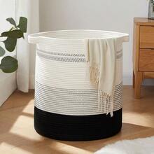 OIAHOMY 80L Laundry HamperStorage Basket With Handles Decorative Basket For Living Room Woven Storage Basket For Toys Bin Pillows Blankets Clothes20x18inGradient Dark - GradientDark - View 1