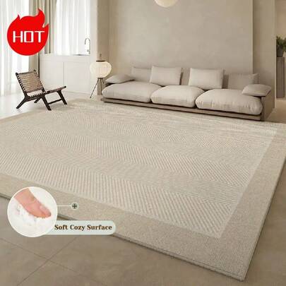 고밀도 두꺼운 원단으로 제작된 고급스러운 모던 미니멀 스타일 (850g/㎡) 벨벳 소재 대형 면적 카펫은 개성있는 기하학적 패턴 디자인이 특징입니다. 이 고급스러운 카펫은 다양한 홈 데코 스타일과 완벽하게 어울립니다.