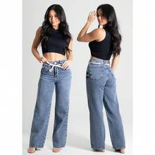 Calça Jeans Sawary Wide Leg - 280488 - Azul - Visão 6