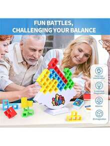 Stapelleksak för stresslindring i slumpmässig färg, Fidgetleksak för kontorsbord, Balanserande byggklossar, Roligt stapelspel - Multifärgad - Visa 7