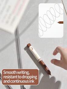 1 pieza Bolígrafo neutro de cacao crepuscular, escritura suave para estudiantes, exámenes y estudio, diseño creativo de alta calidad - Presione el bolígrafo de gel - Ver 7