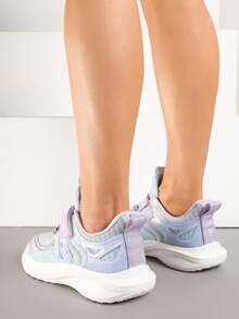 Sports Shoes Sneakers Decorated With Stripes - Grey - View 4