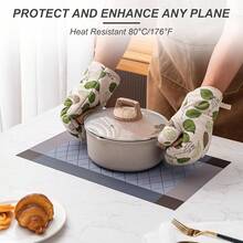 Washable Vinyl Placemats Set Of 4 For Indoor/Outdoor Use - C-rhombus-blue - View 9