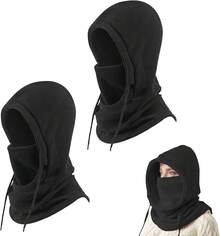 2 Pack Pasamontañas para Hombre y Mujer, Balaclava para el Sol, Protección UV y Transpirable, Pasamontanas para Moto, Ciclismo, Senderismo y Esquí - Negro y negro - Ver 13