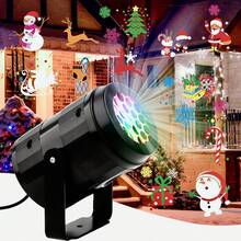 LED Projektionsleuchte, 16 dynamische Weihnachtsmuster, Schneeflocke/Schneemann/Rentier/Weihnachtsbaum/Weihnachtsmann Rotation, USB betrieben, 36V, Innenraum Dekoration, ohne Batterie, ohne Komponenten, Tischhalterung, Gewerbebeleuchtung
