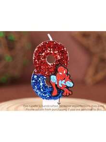 1 pezzo Candelina digitale di Spider-Man rosso e blu Marvel, adatta per decorare torte di compleanno, feste, matrimoni, lauree, illuminazione decorativa di alta qualità, divertente decorazione per feste, accessori per l'atmosfera della festa