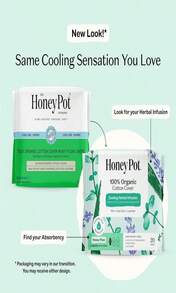 The Honey Pot Company - Herbal Sanitary Pads For Women - Heavy Flow W_Wings - Infused W_Essential Oils For Cooling Effect &Amp; Organic Cotton Cover - Feminine Care - 16 Ct - ColorC - 查看 2