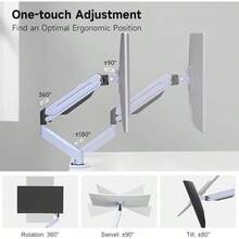 Monitor Mount Gas Spring Monitor Arm Desk Mount Fully Adjustable Fits 17 20 22 23 24 26 32 Inch Monitors Weight Capacity Up To 22 Lbs - Màu xanh lam - Xem 4