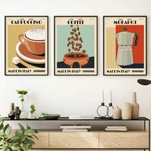 Italian Espresso Coffee Pot Beans Wall Art Wall Art Canvas Painting Poster And Prints Wall Pictures For Cafe Living Room Decor - Multicolor - View 3