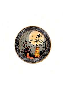 10pcs/20pcs/50pcs Halloween Disposable Paper Plate Set, Halloween Party Disposable Paper Plates, Cute Halloween 9-Inch/7-Inch Paper Plates, Paper Cups, Napkins, Suitable For Halloween Table, Halloween Party Decorations, Party Supplies - Multicolor - View 12