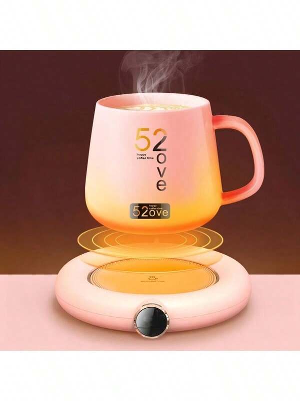 USB Desktop Cup Warmer Pad [3-Gear Smart Temperature Control]| 55-75℃ Constant Temperature Milk Warmer | Office & Home Cup Heating Pad | Digital Display Anti-Scald Insulation Base | Coffee & Milk Warm Drink Essential