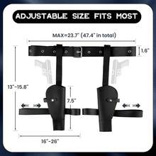 Thigh Holster Women, Adjustable PU Leather Leg Holster And Belt Gun Holster Halloween Cosplay Policewoman Costume - màu đen - Xem 9