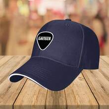 1pc Gretsch Guitar Pick Baseball Cap - Black Classic Design With White Logo, Durable Polyester, Lightweight & Stylish For Music Lovers & Streetwear, Music Lover Cap| Classic Cap Design| Comfortable Fit Cap - 藏蓝色 - 查看 4