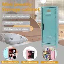 Caja de joyería tipo gabinete de almacenamiento mini, artesanía de pulverización de hierro para almacenar cosméticos, joyas, herramientas de belleza, adecuada como regalo de Navidad, Halloween