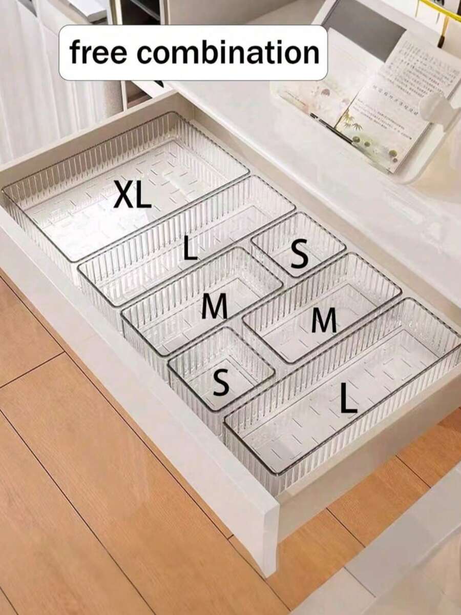 Hộp đựng mỹ phẩm kiểu ngăn kéo (2/4/6/7/10 chiếc), hộp đựng nước hoa, hộp đựng toner và mẫu thử nhiều kích cỡ trong suốt, thích hợp để đựng mỹ phẩm, tủ phòng tắm, đồ dùng văn phòng, dụng cụ nhà bếp, quà tặng Giáng sinh, trang trí nhà cửa.