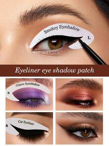 Eyebrow Template Set Without Bracket Eye Shadow Template - Simple Eyebrow Shape - Symmetrical Eyebrow Hands-Free Template - Reusable Eyeliner Pencil Template, Eye Shadow Template, Professional Eye Makeup Template, Beginner Quick Makeup Tool, Eyeliner Pencil Template Set - Multicolor - View 1