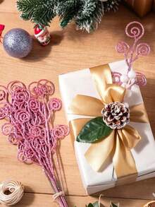 MEHELANY 20/10Pcs Christmas Tree Picks Sprays Candy Shape Curl Sticks Spray Branches Glitter Artificial Stem Picks, Christmas Tree Stem Ornaments For DIY Crafts Garland Christmas Home Decor Wedding Wreath Decoration Vase Filler Christmas Decorations Room Decor