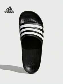 Adidas 阿迪达斯 DURAMO SLIDES 休闲游泳拖鞋，EVA 一体式简约设计，适合运动前/运动后穿着，纹理鞋垫 - 黑色 - 查看 11