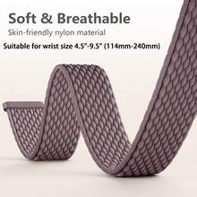 兼容 Fitbit Sense/Sense 2/Versa 3/Versa 4 男女款腕带，编织弹性柔软尼龙表带兼容 Fitbit Sense 2 腕带/Sense 腕带/Versa 3 腕带/Versa 4 腕带配件 - Fitbit versa3/4 - 查看 5