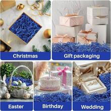 4.9OZ Crinkle Cut Paper - Shred Filler As Confetti Paper Stuffing Baskets Filler Cute Easter Wedding Birthday Decorative Box Bags Wrapping Supplies Blue - Màu xanh lam - Xem 4