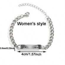 1 Piece Of Personalized Photo Bracelet, Stainless Steel Chain Laser Engraved Eye Photo Bracelet ,Custom Engraved Couple Photo Bracelet, Fashion Style Eye Image , Engraved Picture Stainless Steel Cuban Bracelet, Couple Gift Jewelry ,Boyfriend Gifts Valentine's Day Gifts ,Mother's Day Gifts, Father's Day Gifts,Gifts For Boyfriend Commemorative,Chic Autumn, Utilitarian Chic, Delicate Romance, Look Glamour,Enchanted Romance Gown - Multicolor - View 13