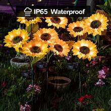 3Head Upgraded Version Solar Garden Light IP65 Waterproof Outdoor Artificial Flower Solar Light Yard Decoration