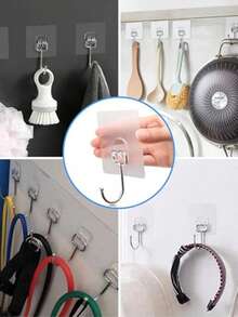 5/10/20 móc treo đồ trong suốt, thích hợp cho nhà bếp, phòng tắm, phòng khách để lưu trữ và sắp xếp đồ đạc - Trong suốt - Xem 4