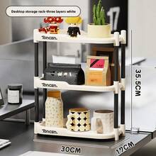 1pc Desktop Storage Rack, Large Capacity Organizer Shelf For Office, Home, Bedroom, Living Room, Kitchen, Multi-Layer Multi-Function