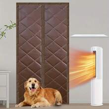 ستارة عازلة للحرارة مغناطيسية قطعة واحدة، مصنوعة من ألياف البوليستر المبطنة وقماش أكسفورد، تناسب الأبواب بعرض 80-120 سم، غطاء عازل للحرارة مغناطيسي مؤقت للشتاء، يساعد على الاحتفاظ بالهواء الدافئ/البارد