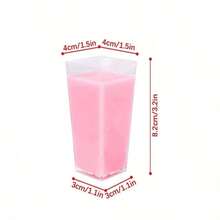 5个/套 3盎司/90毫升方形迷你甜点杯，透明塑料派对零食碗，适合生日婚礼派对 - 透明 - 查看 10