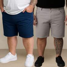 EVOLUTION PLAY Kit 2 Bermuda Shorts Twill Men's Plus Size 48 Or 58 Extra Large - Blue-gray - View 1