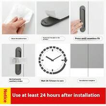 2 tay nắm cửa trượt kiểu chuồng trại - Tay nắm cửa trượt không cần khoan, phù hợp với cửa kính phòng tắm, phụ kiện nội thất ẩn, lắp đặt dễ dàng, phụ kiện phòng tắm hiện đại | Tay nắm cửa trơn tru | Tay nắm vận hành trơn tru, phụ kiện phòng tắm - Nhiều màu - Xem 12