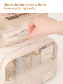 大容量旅行洗漱包,便携式悬挂化妆包,化妆品收纳包,美容工具收纳包,轻便洗漱用品化妆包,化妆品收纳盒,干湿分离收纳包,适用于口红、唇线笔、眉笔、眼影盘、护肤品、面部护理收纳,旅行必需品, - 彩色 - 查看 8