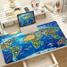 1 Alfombrilla de ratón con Mapa del Mundo Fantástico - Alfombrilla de escritorio grande con vibrantes hitos, base de goma antideslizante y superficie suave, alfombrilla de ratón duradera para juegos de computadora y trabajo en el hogar y la oficina, alfombrilla de ratón de gran tamaño para agregar interés a su escritorio de trabajo Accesorios de oficina Suministros de oficina Accesorios de escritorio Alfombrilla de ratón Alfombrilla de ratón para escritorio - Multicolor - Ver 5