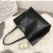 Bolso de mano de mujer con estampado de cocodrilo, bolso de hombro minimalista para ir al trabajo, bolso de compras de gran capacidad, bolso de mano casual multifuncional